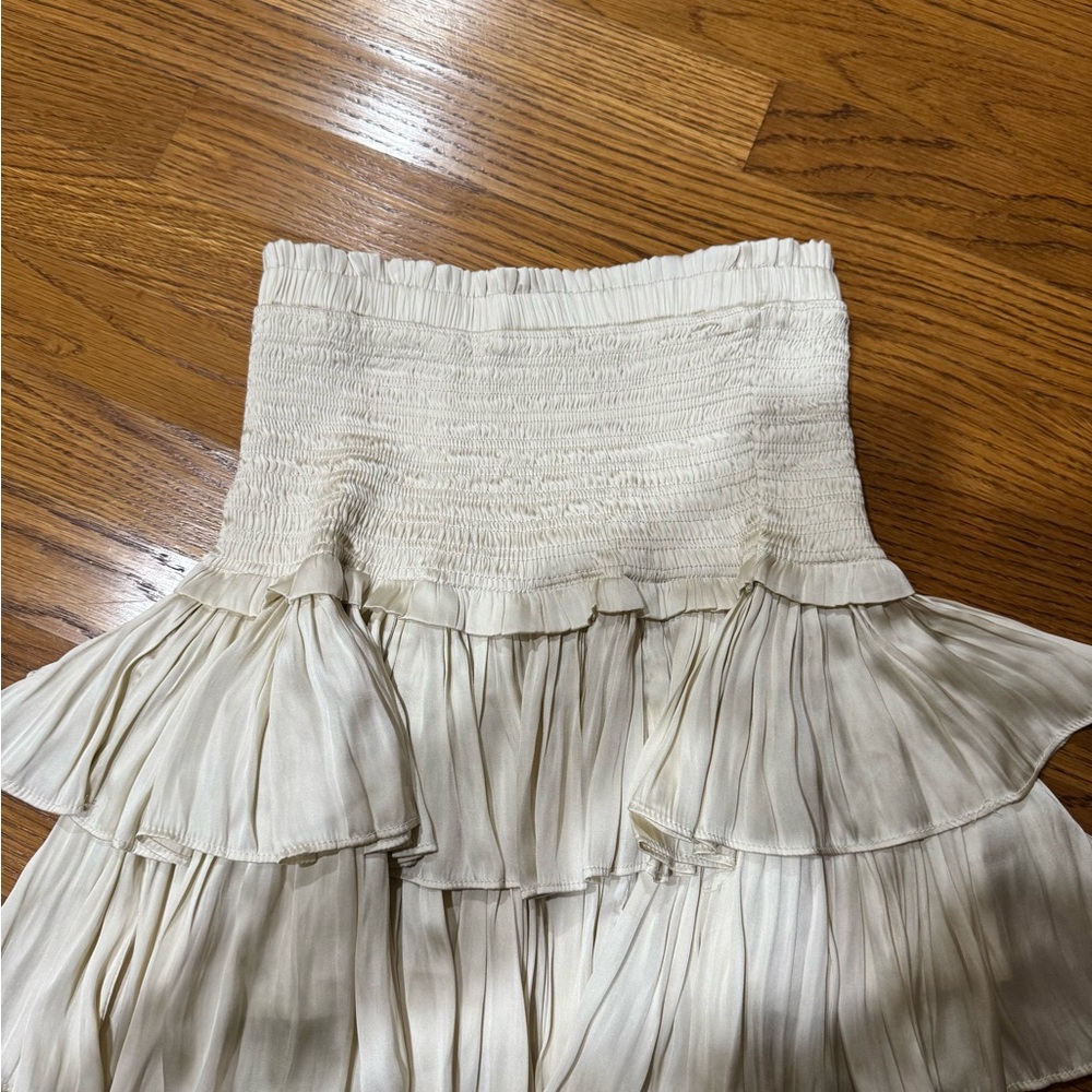 Reset by Jane silky a more skirt - Elegant Cream Ruffled Skirt - Picture 4 of 4